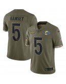 Jalen Ramsey Los Angeles Rams Nike 2022 Salute To Service Limited Jersey - Olive