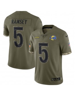 Jalen Ramsey Los Angeles Rams Nike 2022 Salute To Service Limited Jersey - Olive