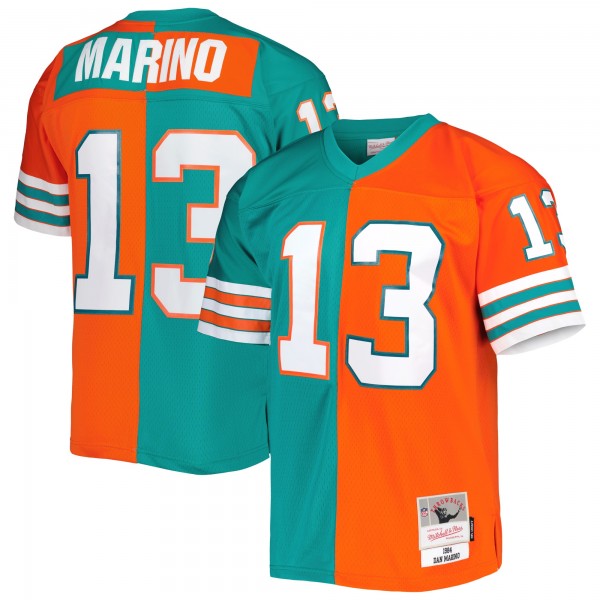 Dan Marino Miami Dolphins Mitchell & Ness 1984 Split Legacy Replica Jersey - Aqua/Orange