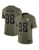 Mike Gesicki Miami Dolphins Nike 2022 Salute To Service Limited Jersey - Olive