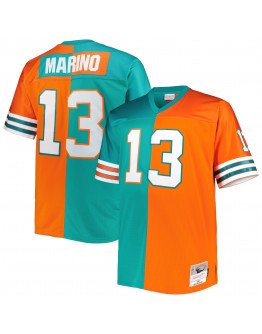 Dan Marino Miami Dolphins Mitchell & Ness Big & Tall Split Legacy Retired Player Replica Jersey - Aqua/Orange