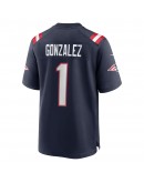 Christian Gonzalez New England Patriots Nike 2023 NFL Draft First Round Pick Game Jersey - Navy