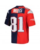 Randy Moss New England Patriots Mitchell & Ness 2007 Split Legacy Replica Jersey - Navy/Red