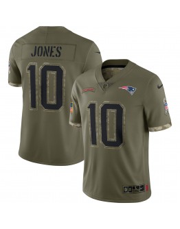 Mac Jones New England Patriots Nike 2022 Salute To Service Limited Jersey - Olive