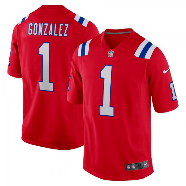 Christian Gonzalez New England Patriots Nike 2023 NFL Draft First Round Pick Alternate Game Jersey - Red