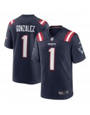 Christian Gonzalez New England Patriots Nike 2023 NFL Draft First Round Pick Game Jersey - Navy