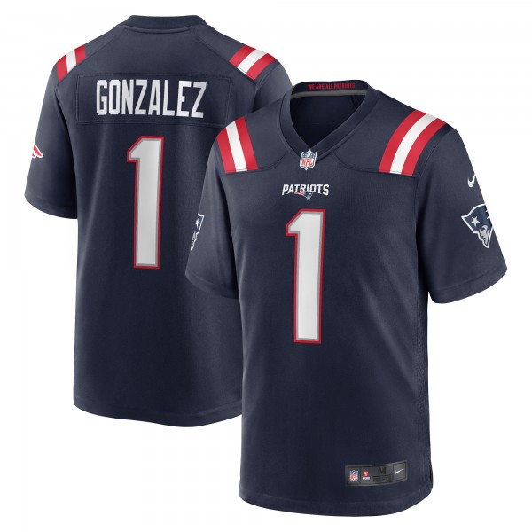 Christian Gonzalez New England Patriots Nike 2023 NFL Draft First Round Pick Game Jersey - Navy