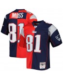 Randy Moss New England Patriots Mitchell & Ness 2007 Split Legacy Replica Jersey - Navy/Red