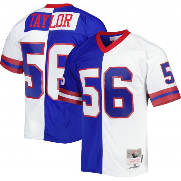 Lawrence Taylor New York Giants Mitchell & Ness 1986 Split Legacy Replica Jersey - Royal/White