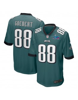 Dallas Goedert Philadelphia Eagles Nike Super Bowl LVII Patch Game Jersey - Midnight Green