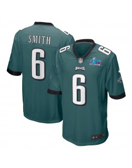 DeVonta Smith Philadelphia Eagles Nike Super Bowl LVII Patch Game Jersey - Midnight Green