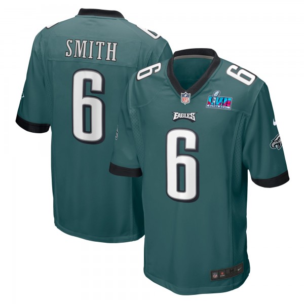 DeVonta Smith Philadelphia Eagles Nike Super Bowl LVII Patch Game Jersey - Midnight Green