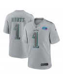 Jalen Hurts Philadelphia Eagles Nike Super Bowl LVII Patch Atmosphere Fashion Game Jersey - Gray