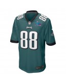 Dallas Goedert Philadelphia Eagles Nike Super Bowl LVII Patch Game Jersey - Midnight Green