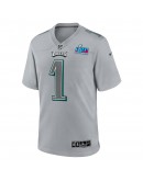 Jalen Hurts Philadelphia Eagles Nike Super Bowl LVII Patch Atmosphere Fashion Game Jersey - Gray