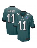 A.J. Brown Philadelphia Eagles Nike Super Bowl LVII Patch Game Jersey - Midnight Green