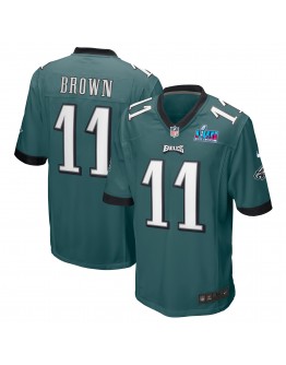 A.J. Brown Philadelphia Eagles Nike Super Bowl LVII Patch Game Jersey - Midnight Green