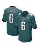 DeVonta Smith Philadelphia Eagles Nike Super Bowl LVII Patch Game Jersey - Midnight Green