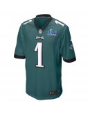 Jalen Hurts Philadelphia Eagles Nike Super Bowl LVII Patch Game Jersey - Midnight Green