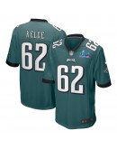 Jason Kelce Philadelphia Eagles Nike Super Bowl LVII Patch Game Jersey - Midnight Green