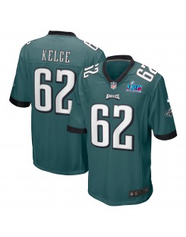 Jason Kelce Philadelphia Eagles Nike Super Bowl LVII Patch Game Jersey - Midnight Green