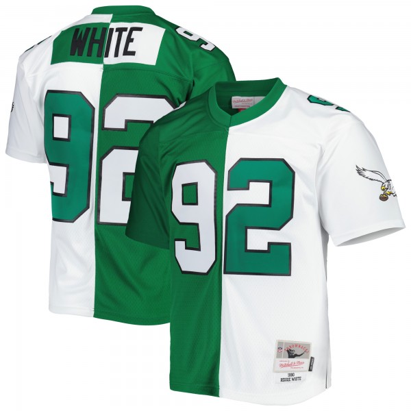 Reggie White Philadelphia Eagles Mitchell & Ness 1990 Split Legacy Replica Jersey - Kelly Green/White