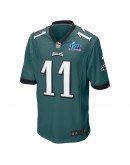 A.J. Brown Philadelphia Eagles Nike Super Bowl LVII Patch Game Jersey - Midnight Green