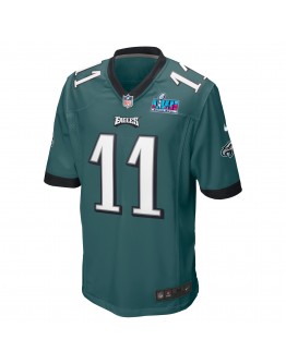 A.J. Brown Philadelphia Eagles Nike Super Bowl LVII Patch Game Jersey - Midnight Green