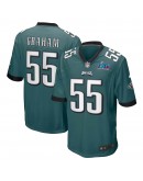 Brandon Graham Philadelphia Eagles Nike Super Bowl LVII Patch Game Jersey - Midnight Green