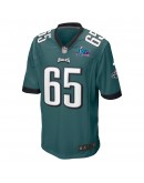 Lane Johnson Philadelphia Eagles Nike Super Bowl LVII Patch Game Jersey - Midnight Green