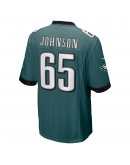 Lane Johnson Philadelphia Eagles Nike Super Bowl LVII Patch Game Jersey - Midnight Green