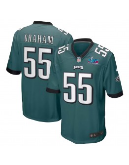 Brandon Graham Philadelphia Eagles Nike Super Bowl LVII Patch Game Jersey - Midnight Green