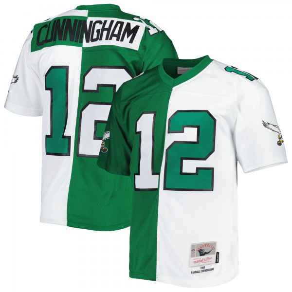 Randall Cunningham Philadelphia Eagles Mitchell & Ness 1990 Split Legacy Replica Jersey - Kelly Green/White