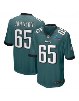 Lane Johnson Philadelphia Eagles Nike Super Bowl LVII Patch Game Jersey - Midnight Green