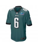 DeVonta Smith Philadelphia Eagles Nike Super Bowl LVII Patch Game Jersey - Midnight Green