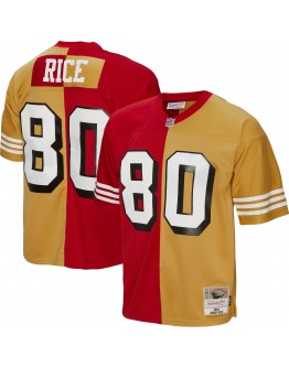 Jerry Rice San Francisco 49ers Mitchell & Ness 1994 Split Legacy Replica Jersey - Scarlet/Gold