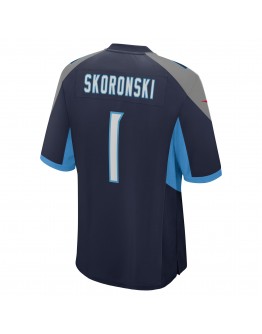 Peter Skoronski Tennessee Titans Nike 2023 NFL Draft First Round Pick Game Jersey - Navy