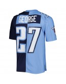 Eddie George Tennessee Titans Mitchell & Ness 1999 Split Legacy Replica Jersey - Navy/Light Blue