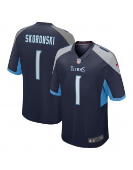 Peter Skoronski Tennessee Titans Nike 2023 NFL Draft First Round Pick Game Jersey - Navy