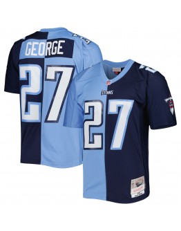 Eddie George Tennessee Titans Mitchell & Ness 1999 Split Legacy Replica Jersey - Navy/Light Blue