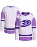 Anaheim Ducks adidas Hockey Fights Cancer Primegreen Authentic Blank Practice Jersey - White/Purple