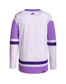 Arizona Coyotes adidas Hockey Fights Cancer Primegreen Authentic Blank Practice Jersey - White/Purple