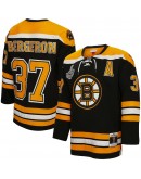 Patrice Bergeron Boston Bruins Mitchell & Ness 2010/11 Alternate Captain Patch Blue Line Player Jersey - Black