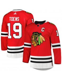 Jonathan Toews Chicago Blackhawks adidas Captain Patch Home Primegreen Authentic Pro Player Jersey - Red