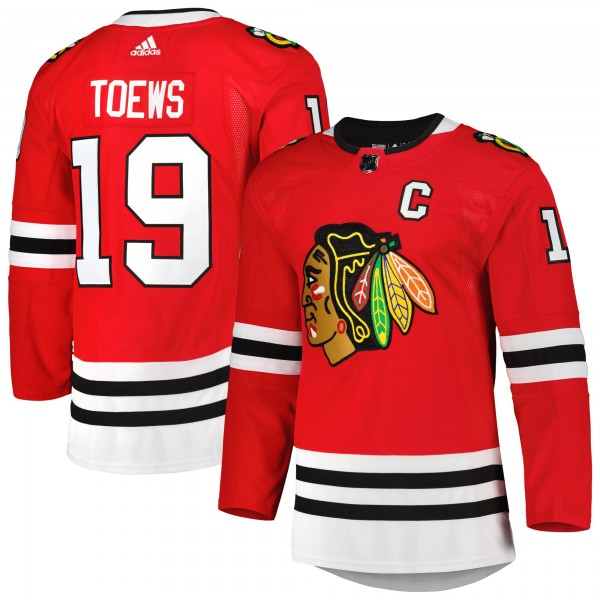 Jonathan Toews Chicago Blackhawks adidas Captain Patch Home Primegreen Authentic Pro Player Jersey - Red