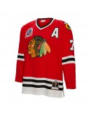 Chris Chelios Chicago Blackhawks Mitchell & Ness 1991/92 Alternate Captain Patch Blue Line Player Jersey - Red