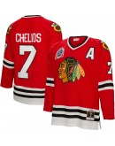 Chris Chelios Chicago Blackhawks Mitchell & Ness 1991/92 Alternate Captain Patch Blue Line Player Jersey - Red