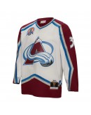 Patrick Roy Colorado Avalanche Mitchell & Ness 2000/01  Blue Line Player Jersey - White