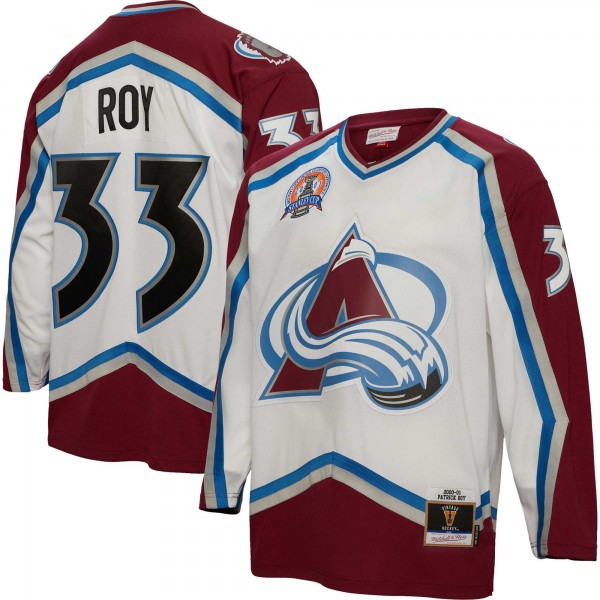 Patrick Roy Colorado Avalanche Mitchell & Ness 2000/01  Blue Line Player Jersey - White