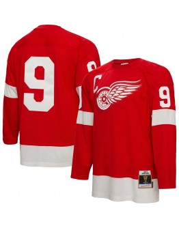 Gordie Howe Detroit Red Wings Mitchell & Ness 1960/61 Captain Patch Blue Line Player Jersey - Red